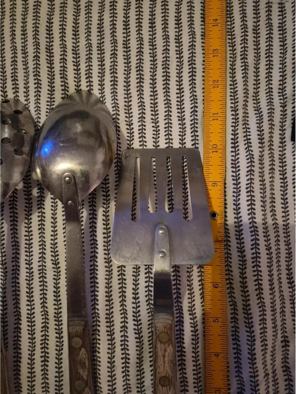 Vintage Prudential USA Slotted Spatula & Spoon Surgical Stainless W/ Wood Handle